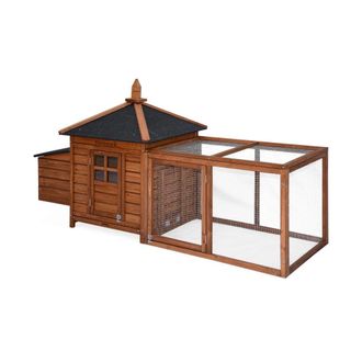 Sweeek Gallinero de madera con corral para 2 gallinas, madera