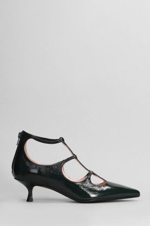 Anna F. Decollete in pelle verde
