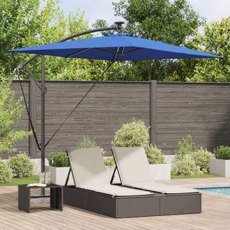 Berkfield Home Cantilever Banana Parasol with Lock Blue 294 x 200 x 254 cm