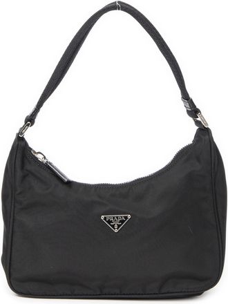 Prada Pre-owned Womens Mini Zip Hobo Shoulder Bag - Black - One Size