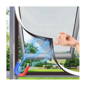 OEM Mosquitera Magn&eacute;tica Para Ventana, 120x130 Cm, Fibra De Vidrio, Tama&ntilde;o Ajustable Para Montaje Por El Usuario, Marco Desmontable, No Requiere Taladrar,