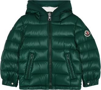 Moncler Kids Salzman Quilted Shell Jacket, Jacket, Green