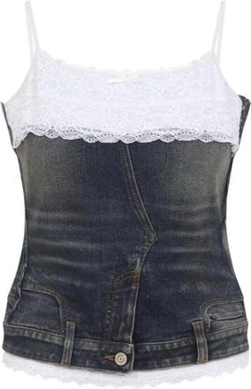 Balenciaga Dames, Tops, Blauw, Maat: XS Katoen