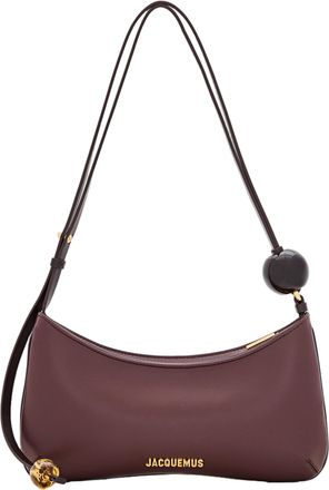 Jacquemus Bead-Detail Leather Shoulder Bag With Adjustable Handle