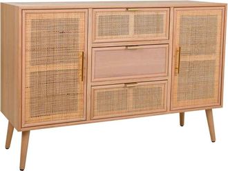 Wanderlust Deco Wanderlust Deco - Aparador De Madera Y Rejilla Marr&oacute;n 120x40.5x81