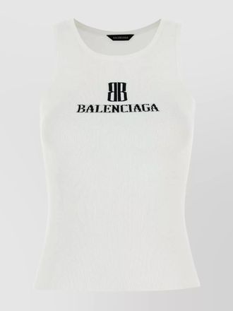 Balenciaga ribbed slim-fit logo tank top