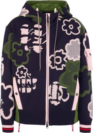 Marc Cain Sportieve Cardigan met Bloemendessin - Dames - Vesten - Groen - XL - Truien & Vesten