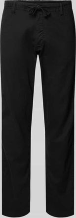 Jack & Jones Jack & Jones Relaxed Fit Hose aus Baumwoll-Leinen-Mix Modell KANE in Black, Gr&ouml;&szlig;e XXL