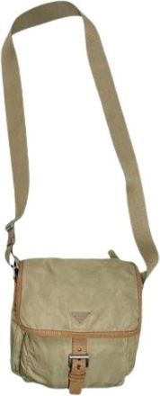 Prada Pre-owned Cross Body Bags, female, Beige, Size: ONE SIZE Pre-owned Fabric Cross Body Bag