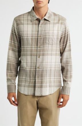 Vince Chilton Plaid Cotton Button-Up Shirt in Heather Mouse Combo at Nordstrom Rack, Size Xx-Large
