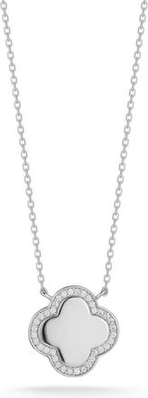 Sphera Milano Cubic Zirconia Clover Pendant Necklace in Silver at Nordstrom Rack