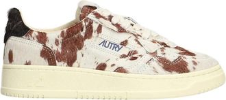 Autry Beige Printed Medalist Sneakers