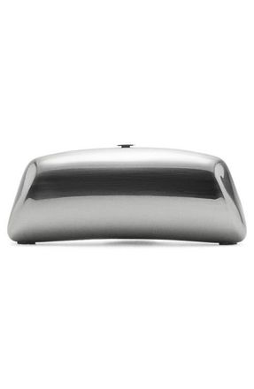 Mango Metallic Frame Clutch in Silver at Nordstrom