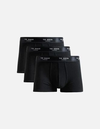 Ted Baker Mens 3-Pack Contrast Logo Boxer Trunks, Black - Size: 32/30/31