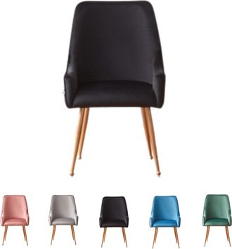Life Interiors Life Interiors - Silla De Comedor De Terciopelo Soho Lux Individual Con Patas De Metal - Silla De Comedor - Silla Tapizada - Silla De Comedor Moderna 