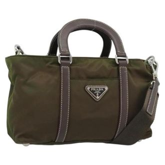 Prada Pre-owned Vintage Nylon Hand Bag - unisex - Vintage Handtas - Bruin - ONE Size - Nylon - Vintage