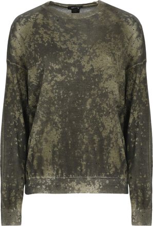 Avant Toi Green Patterned Fabric Long-Sleeve Sweater