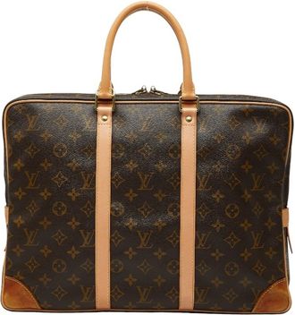 Louis Vuitton Brown Pvc Leather Briefcase (Pre-Owned)