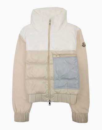 Moncler Womens Moncler Women Zip Up Cardigan White Stone 201 - Size: 10/8