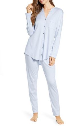 Hanro Pure Essence Pajamas in Blue Glow at Nordstrom, Size Large
