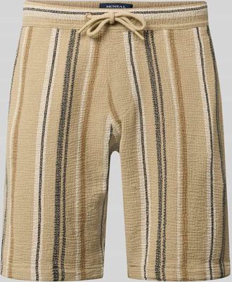 Mc Neal Shorts mit Streifenmuster und Tunnelzug in Mud, Gr&ouml;&szlig;e XXL