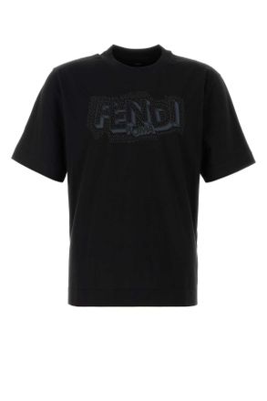 Fendi Black Cotton T Shirt