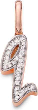 Monica Vinader Rose Gold Alphabet Q Diamond Pendant Charm Diamond