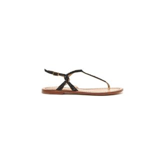 Maliparmi Flat Sandals, female, Black, Size: 10 US Black Beaded Sandal