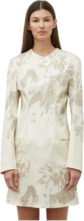 Remain Korte Jurk met Patroon - Dames - Korte kleedjes - Beige - XS - Kleedjes