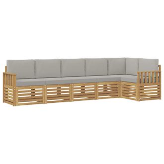 vidaXL Conjunto De Sof&aacute;s De Exterior 6 Pcs Blanco Y Gris Claro Vidaxl