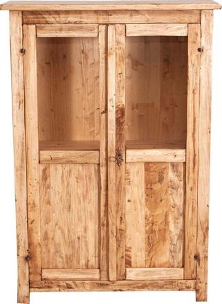 Biscottini International Vitrina De Estilo Country De Madera Maciza De Tilo Acabado Con Efecto Natural 68x25x98 Cm