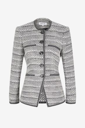 Veronica Beard Kurzer Blazer mit rundem Kragen aus Tweed Alessia