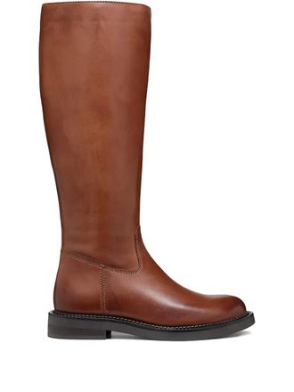 Geox Serilda leather boots - women - Calf Leather/Fabric/Polyester/Rubber - 42 - Brown