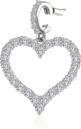 Lafonn Amara Simulated Diamond Open Heart Pendant Charm in Silver at Nordstrom