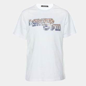 Roberto Cavalli Robert Cavalli White Jersey Logo Print T-Shirt