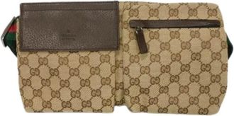 Gucci Pre-owned Belt Bags, male, Beige, Size: ONE SIZE Pre-owned Vintage GG Canvas Belt Bag