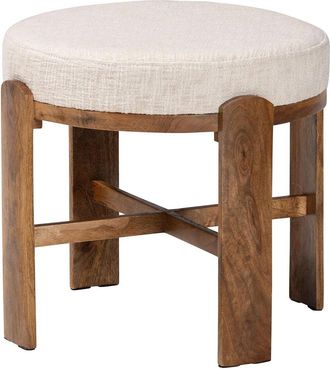 Baxton Studio Whitfield Round Ottoman Stool