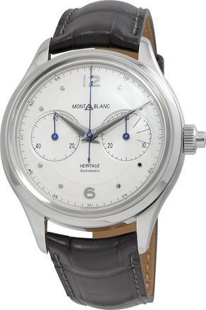 Montblanc Pre-owned Montblanc Heritage Monopusher Chronograph Automatic Silver Dial Mens Watch 119951