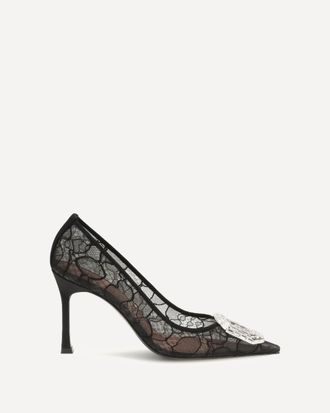 Amina Muaddi D&eacute;collet&eacute;s Camelia in pizzo Woman 37.5