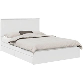 vidaXL Storage Bed with Headboard White 140 x 190 cm Engineered Wood vidaXL