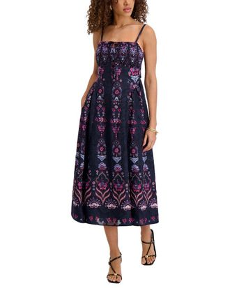 Kensie Printed Burnout Chiffon Midi Dress