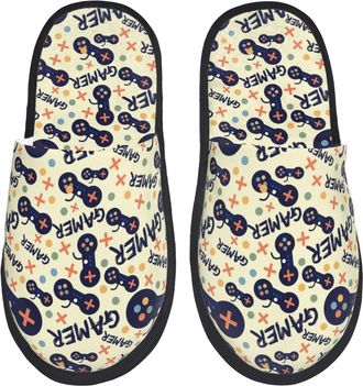 Generic Game Controller Men Women Slippers Cosy House Slippers Fluffy House Shoes For Winter Bedroom Outdoor L