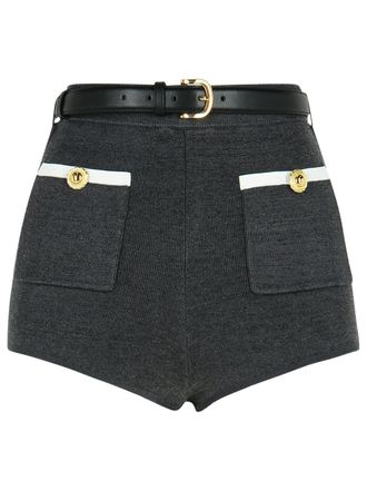 Self Portrait Self -Portr&auml;t grauer Viskose -Mischshorts