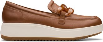 Clarks Womens Zylah May Loafer, Tan Leather, 6.5 UK