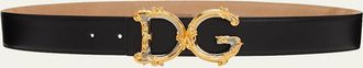 Dolce & Gabbana DG Barocco 40mm Calf Leather Belt