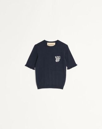 Valentino Embroidered Wool Top Wo