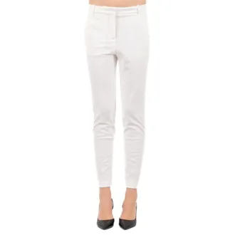 Pinko Pinko, Dames, Broeken, Wit, Maat: M Leer