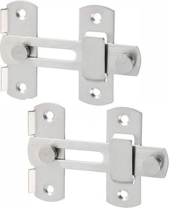 No Brand Cerradura Para Puerta Corredera De 180&deg; - 2 Piezas - Cerrojo De Acero Inoxidable En &Aacute;ngulo Recto - Cerradura De Seguridad - Cerradura Antirrobo Para P