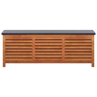 Berkfield Home Garden Storage Box 150x50x55 cm Solid Eucalyptus Wood in Brown | Size: 150 x 50 x 55 cm