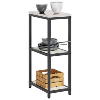 Berkfield Home Kitchen Storage Shelf with Storage White Steel